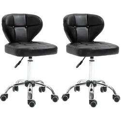 HOMCOM Arbeitshocker Kunstleder, Schaumstoff, Stahl