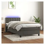 vidaXL Boxspringbett 100 x 200 cm Dunkelgrau