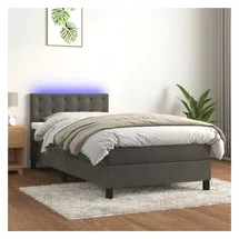 vidaXL Boxspringbett 100 x 200 cm Dunkelgrau