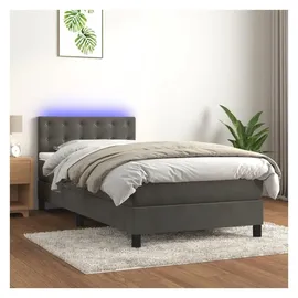 vidaXL Boxspringbett 100 x 200 cm Dunkelgrau