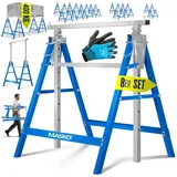 Masko Teleskop-Arbeitsbock inkl. Handschuhe blau 8 St.