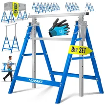 Masko Teleskop-Arbeitsbock inkl. Handschuhe blau 8 St.