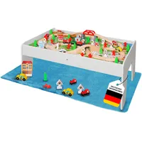 Coemo Spieltisch mit 90-tlg. Holzeisenbahn Farbe Weiß