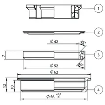 Centurion Steuersatz AICR 56 mm/62 mm