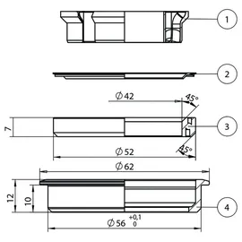 Centurion Steuersatz AICR 56 mm/62 mm