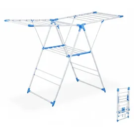 Relaxdays Wäscheständer 12,6 m blau/weiß