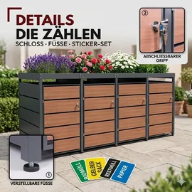 Albatros Mülltonnenbox 4er 120 x 240 cm anthrazit