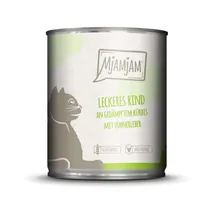 MjAMjAM Premium Nassfutter für Katzen leckeres Rind an gedämpftem Kürbis 6 x 800 g