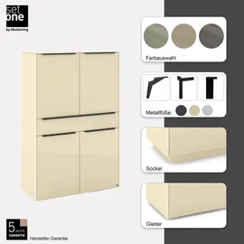 Set One by Musterring Highboard 92 x 140 cm Beige / Braun