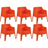 deluke HENRI Gartenstuhl 73 x 57 x 78 cm orange 6 St.