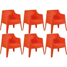 deluke HENRI Gartenstuhl 73 x 57 x 78 cm orange 6 St.