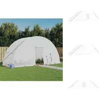 Gewächshaus Mit Stahlrahmen Weiß 12 M2 6x2x2,85 M - Gewächshaus - Gartengewächshaus - Pflanzenhaus - Tomatenhaus - Hochbeet