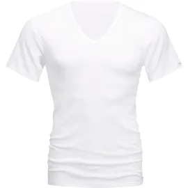 MEY V-Shirt "Noblesse", Herren, Gr. 4XL, weiß, Feinripp, Obermaterial: 100% Baumwolle, körpernah hüftbedeckend, V-Ausschnitt, Shirts, ohne auftragende Seitennähte