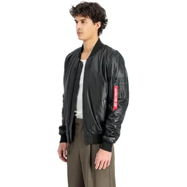 Alpha Industries Ma-1 Lederjacke schwarz L