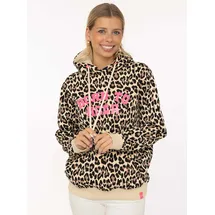 Zwillingsherz Hoodie Leo Muster Beige S/M