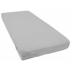 Spannbettlaken CINDERELLA "Spannbettlaken (bis 25 cm)", grau (hellgrau), B:160cm L:200cm, Jersey, Obermaterial: 100% Baumwolle, Laken, Elastizität für ein glatt bezogenes Bett
