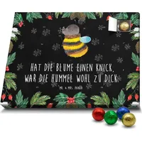 Mr. & Mrs. Panda Schoko Adventskalender Hummel flauschig - Schwarz - Geschenk, Tiere, Tiermotive, Schokoladen Adventskalender, Natur, Blume, Gute L... - Schwarz