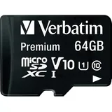 Verbatim microSDXC 64 GB Class 10 UHS-I + SD-Adapter