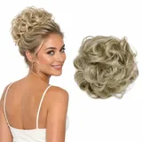 CAISHA Haarteil Haargummi Hochsteckfrisuren Brautfrisuren Voluminös Gelockt Unordentlich Dutt Kunstfaser DM15cm Blond G11A