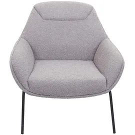 Mendler Lounge-Sessel HWC-J77 Bouclé 0 x 0 x 0 cm Hellgrau mit Kissen/Rollen