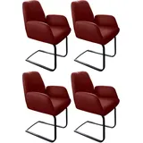 W.SCHILLIG Freischwinger ole (Set, 4 St), 2er- oder 4er-Set, Gestell in Schwarz pulverbeschichtet rot