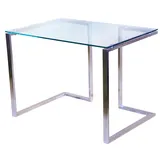 CHYRKA® Bürotisch Computertisch Beistelltisch Edelstahl Schminktisch Moderne Design Glas Schreibtisch (140x60 cm)