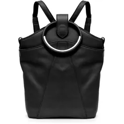 Cityrucksack GRETCHEN "Maple Metal Backpack", Damen, Gr. B/H/T: 30cm, schwarz, Leder, Rucksäcke Cityrucksack, aus italienischem Kalbsleder