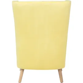 Beliani Ohrensessel ONEIDA Samtstoff 75 x 95 x 80 cm Gelb