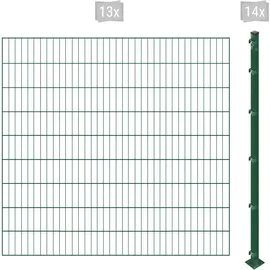 Arvotec Einstabmattenzaun 26 m x 180 cm Grün