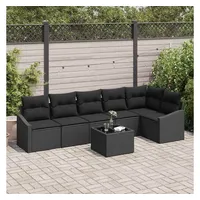 vidaXL Gartenlounge Set 7-tlg. Schwarz