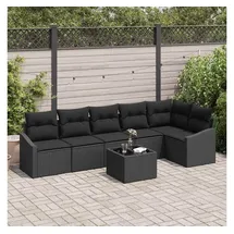 vidaXL Gartenlounge Set 7-tlg. Schwarz