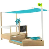 TP Toys Holzsandkasten Schiff Ahoy mit Dach blau