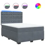 vidaXL Boxspringbett 140 x 200 cm Dunkelgrau