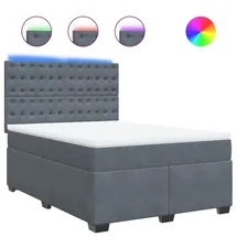 vidaXL Boxspringbett 140 x 200 cm Dunkelgrau