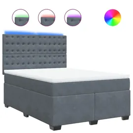 vidaXL Boxspringbett 140 x 200 cm Dunkelgrau
