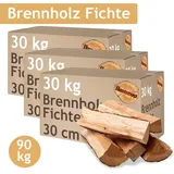 Flameup - Brennholz Fichte Kaminholz 5-500 kg Holz 30 cm Für Ofen und Kamin Kaminofen Feuerschale Grill Feuerholz Holzscheite Wood Kammergetrocknet