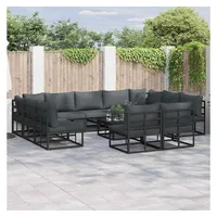 vidaXL Garten-Sofa-Set 12-tlg. schwarz