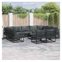 vidaXL Garten-Sofa-Set 12-tlg. schwarz