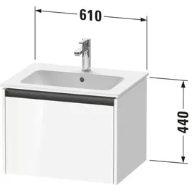 Duravit Ketho.2 Waschtischunterbau wandhängend 1 Auszug, 610x440x480mm, für ME by Starck 233663, K25062080800000, Farbe: Graphit Supermatt