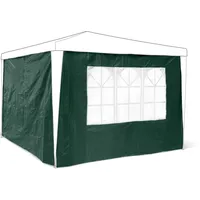 Relaxdays Pavillon-Seitenteile 2er Set, 3x3m, mit Fenster, Klettverschluss, Wind-