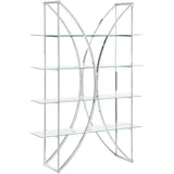 Beliani Hollow Aktenregal 120 x 34 x 175 cm Silber