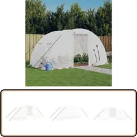 Vidaxl - Gewächshaus Mit Stahlrahmen Weiß 8 M2 4x2x2 M - Gewächshaus - Gartengewächshaus - Pflanzenhaus - Tomatenhaus - Hochbeet