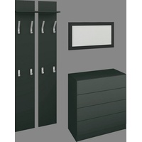borchardt Möbel Garderoben-Set »Vaasa 3«, (Set, 3 St.), mit Push to Open-Funktion, schwarz matt, Garderoben-Sets