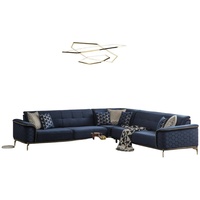 JVmoebel Ecksofa Luxus Ecksofa Royal Blaue Samt Couch Eckgarnitur blau