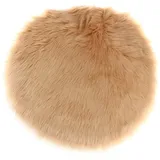 Fenteer Winter Kunstfell Sitzpolster Sitzkissen Stuhlkissen Bodenkissen Plüschmatte Auflage Teppich, Kamel 35cm