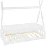 ML-Design Hausbett Tipi 70 x 140 cm Kiefer weiß