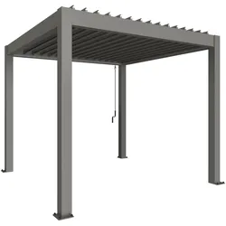 Pergola BIOHORT "3 x 3", quarzgrau, metallic, Pergolen, stilvoller Schattenspender für mehr Komfort im Freien