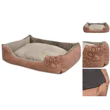 vidaXL Hundebett mit Kissen PU Kunstleder Größe XXL Beige