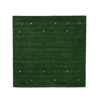 carpetfine Wollteppich Gabbeh Uni Quadratisch Grün 60x60 cm | Moderner Teppich für Wohn- und Schlafzimmer