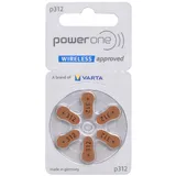 Power One - 312 BRAUN -Hörgerätebatterien- P312/PR41 - (6er Blister)